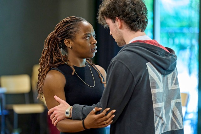 Corinna Brown and Noah Valentine in rehearsals for Noughts & Crosses (c) Manuel Harlan (150)