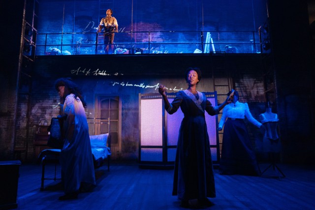 Faith Omole, Kadiff Kirwan, Samira Wiley and Nicola Hughes in INTIMATE APPAREL Donmar Warehouse photo by Helen Murray