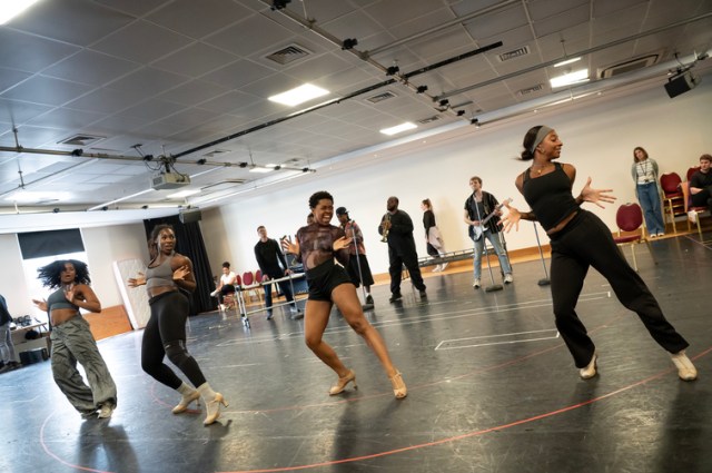 L R Equiana Givans,Marion Fagbemi, Chrissie Bhima, Vanessa Dumatey In Rehearsals for TINA The Tina Turner Musical, Credit Matt Crockett