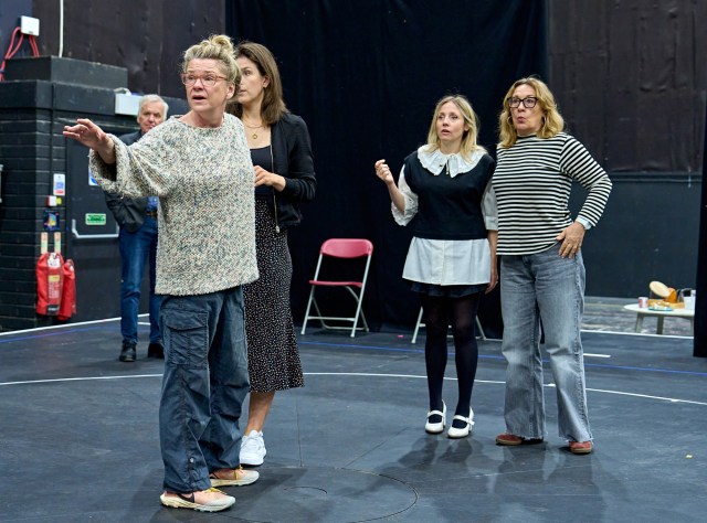 Lucy Black, Aisling Loftus, Sinead Matthews & Dorothy Atkinson in rehearsals for 'Till the Stars Come Down'. Credit Manuel Harlan