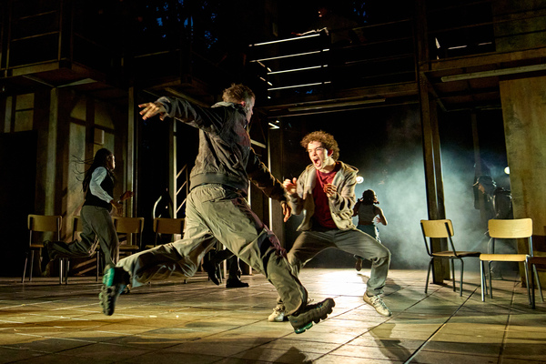 Alec Boaden (Jude), Noah Valentine (Callum) and cast in Noughts & Crosses (c) Manuel Harlan (252)