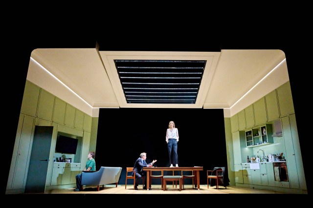 Jasper Talbot (Harry), Jamie Glover (Michael) and Rosamund Pike (Jessica) in Inter Alia at the National Theatre. (c) Manuel Harlan 237