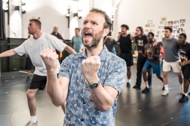 David Sturzaker in rehearsals for Dear England
