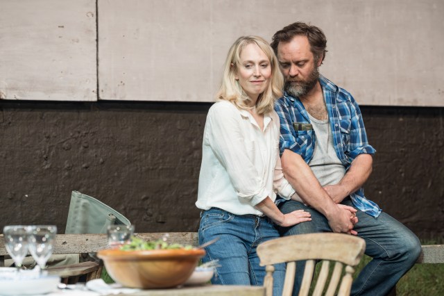 Hatte Morahan and Sam Troughton in JUNIPER BLOOD Donmar Warehouse photo by Marc Brenner