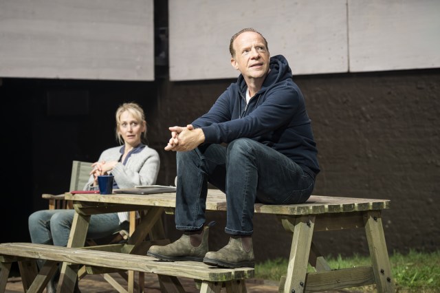 Hattie Morahan and Jonathan Slinger in JUNIPER BLOOD Donmar Warehouse photo by Marc Brenner