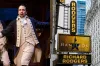 Lin-Manuel Miranda as Hamilton, and the Richard Rodgers Theatre on Broadway