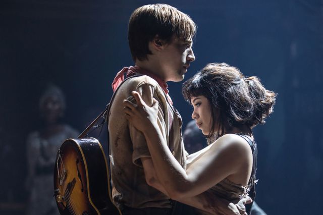 Reeve Carney and Eva Noblezada in Hadestown,