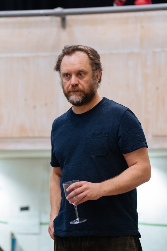 Sam Troughton in rehearsals for JUNIPER BLOOD Donmar Warehouse photo by Helen Murray