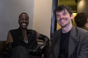 Watch Ncuti Gatwa and Edward Bluemel chew on Born With Teeth in our opening night video