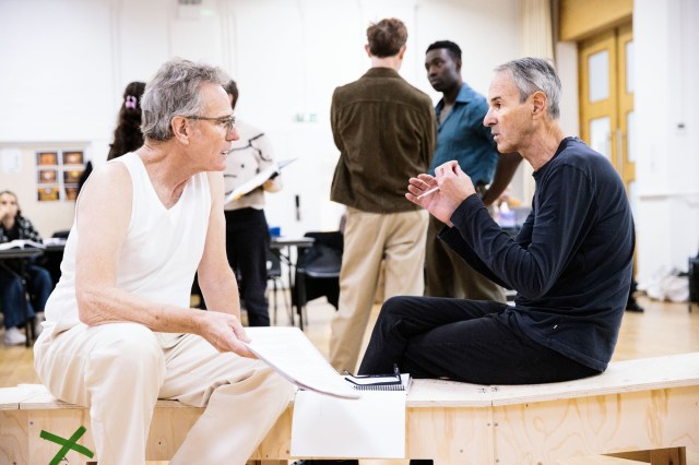 ALL MY SONS. Rehearsals. Bryan Cranston and Ivo Van Hove. Photo by Jan Versweyveld