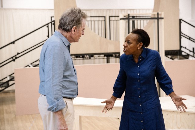 ALL MY SONS. Rehearsals. Bryan Cranston and Marianne Jean-Baptiste. Photo by Jan Versweyveld