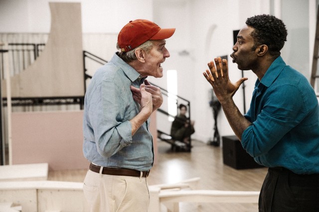 ALL MY SONS. Rehearsals. Bryan Cranston and Paapa Essiedu. Photo by Jan Versweyveld