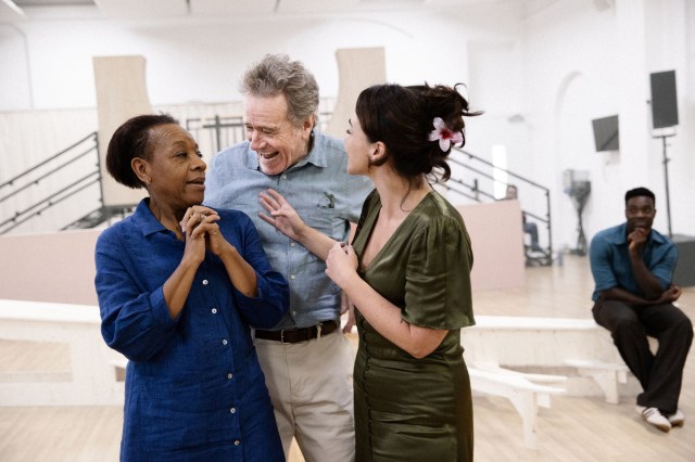 ALL MY SONS. Rehearsals. Marianne Jean-Baptiste, Bryan Cranston and Hayley Squires. Photo by Jan Versweyveld