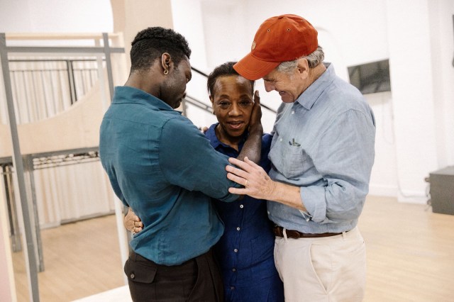 ALL MY SONS. Rehearsals. Paapa Essiedu, Marianne Jean Baptiste and Bryan Cranston. Photo by Jan Versweyveld