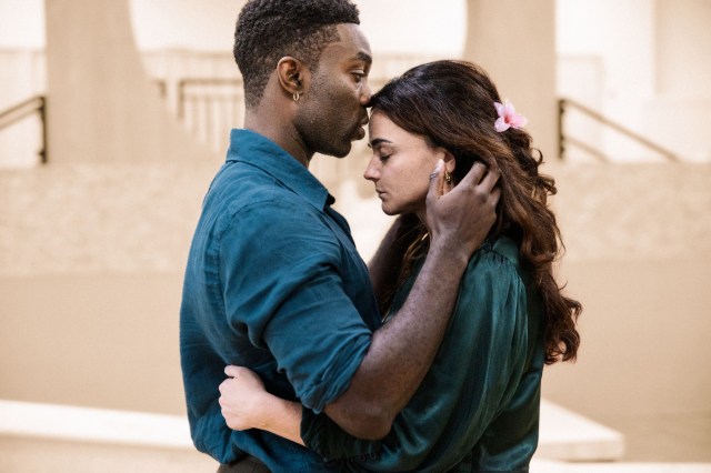 ALL MY SONS. Rehearsals. Paapa Essiedu and Hayley Squires. Photo by Jan Versweyveld
