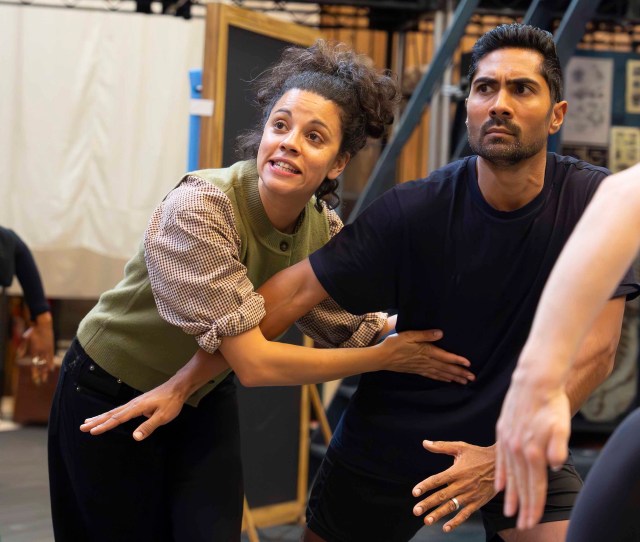 Anoushka Lucas (Sylvia) and Eryck Brahmania (Prince) in rehearsals for Ballet Shoes (2025) at the National Theatre. (c) Alastair Muir 4320 Anoushka Lucas (Sylvia) and Eryck Brahmania (Prince) in rehearsals for Ballet Shoes (2025) at the National Theatre. (c) Alastair Muir 4320