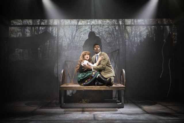 Julie Yammanee as Inga & Ore Oduba as Dr Frederick Frankenstein in YOUNG FRANKENSTEIN, credit Mark Senior