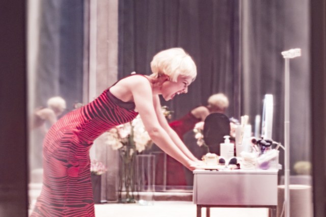 Lydia Wilson in THE MAIDS Donmar Warehouse photo by Marc Brenner