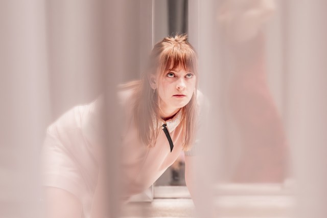 Phia Saban in THE MAIDS Donmar Warehouse photo by Marc Brenner