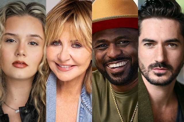 Headshots of Jess Folley, Lulu, Wayne Brady and George Maguire