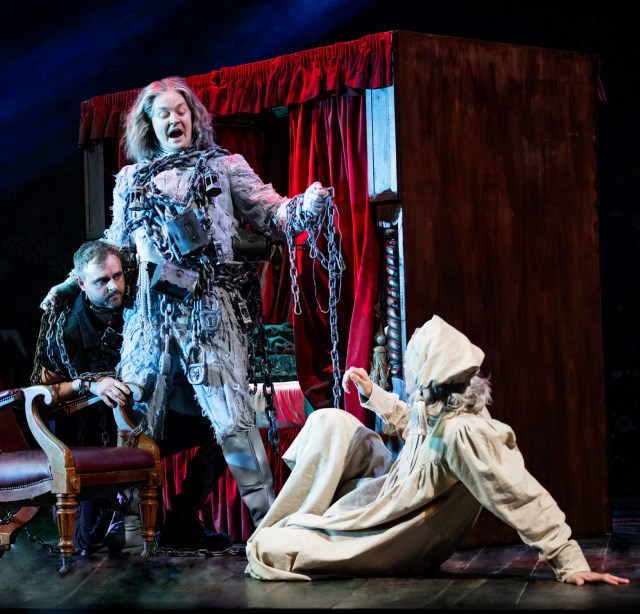 Chris Leask, Greg Tannahill and Daniel Fraser in Christmas Carol Goes Wrong