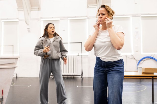 Jena Pandya and Rebecca Lock in rehearsals for Freaky Friday