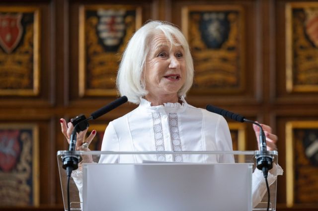 Helen Mirren speaking at the event Helen Mirren speaking at the event