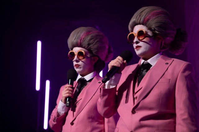 Rebecca Biscuit and Louise Mothersole in Evita Too