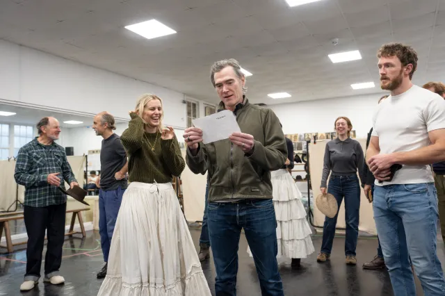 HIGH NOON. Rehearsals. Denise Gough, Billy Crudup, Joshua Hill and Company. Photo Johan Persson HIGH NOON. Rehearsals. Denise Gough, Billy Crudup, Joshua Hill and Company. Photo Johan Persson