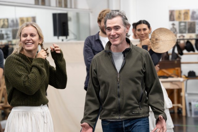 HIGH NOON. Rehearsals. Denise Gough and Billy Crudup. Photo Johan Persson HIGH NOON. Rehearsals. Denise Gough and Billy Crudup. Photo Johan Persson