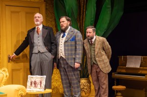 John Hodgkinson, Marc Wootton and Jim Howick in WHEN WE ARE MARRIED Donmar Warehouse photo by Johan Persson
