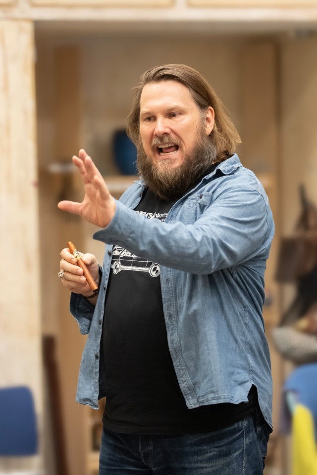 Marc Wootton in rehearsals for WHEN WE WERE MARRIED photo by Johan Persson