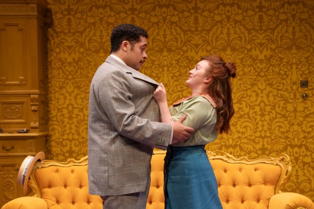 Reuben Joseph and Rowan Robinson in WHEN WE ARE MARRIED Donmar Warehouse photo by Johan Persson