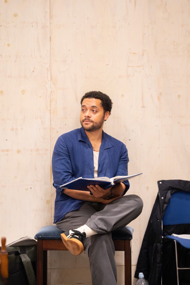 Reuben Joseph in rehearsals for WHEN WE WERE MARRIED photo by Johan Persson