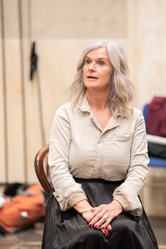 Siobhan Finneran in rehearsals for WHEN WE WERE MARRIED photo by Johan Persson