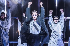 Arty Froushan and the cast of American Psycho