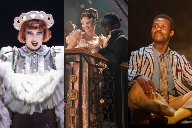 Hannah Dodd as Sally Bowles, Dodd as Francesca Bridgerton, Victor Alli as John Stirling in Bridgerton, Alli in The Glass Menagerie