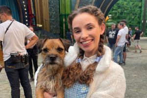 Bethany Weaver on the set of Wicked