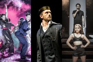 Hayley Atwell and Tom Hiddleston in Much Ado About Nothing, Jonathan Bailey in Richard II and Diego Andres Rodriguez and Rachel Zegler in Evita