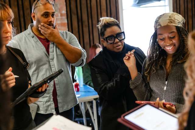 L R Racky Plews, Oliver Lidert, Nia T Hill, Paige Peddie in rehearsals for I'M EVERY WOMAN THE CHAKA KHAN MUSICAL, Credit Danny Kaan