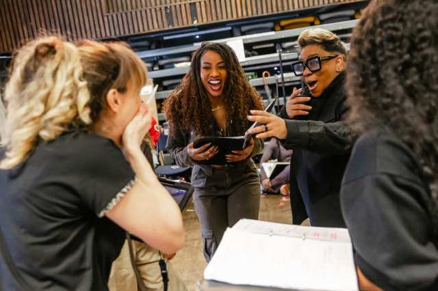 L R ⁠Racky Plews, Jordan Frazier, Nia T Hill in rehearsals for I'M EVERY WOMAN THE CHAKA KHAN MUSICAL, Credit Danny Kaan
