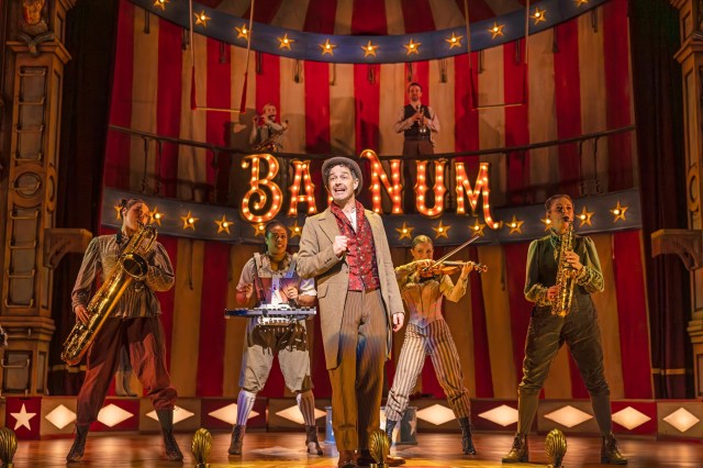 Lee Mead (PT Barnum) and the Cast of Barnum UK Tour Photo credit Pamela Raith 019 Lee Mead (PT Barnum) and the Cast of Barnum UK Tour Photo credit Pamela Raith 019