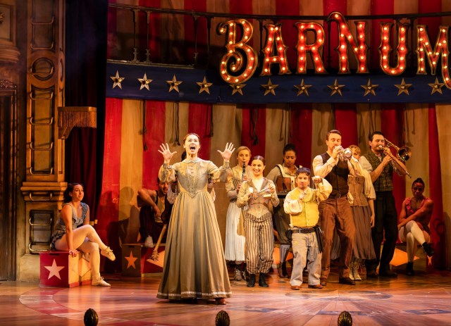 Monique Young (Charity) and The Cast of Barnum UK Tour Photo credit Pamela Raith 104 Monique Young (Charity) and The Cast of Barnum UK Tour Photo credit Pamela Raith 104