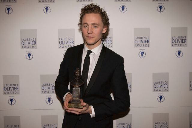 Tom Hiddleston with his Olivier Award
