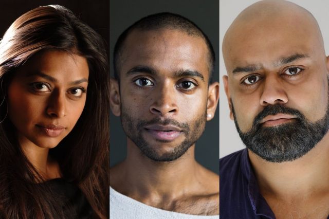 Ayesha Dharker, Hiran Abeysekera and Tony Jayawardena, headshots supplied by the production