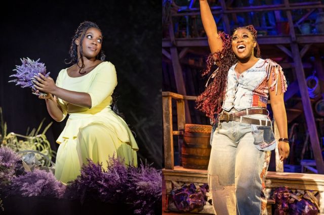 Georgina Onuorah in Brigadoon (Mark Senior) and in Shucked (Pamela Raith) Georgina Onuorah in Brigadoon (Mark Senior) and in Shucked (Pamela Raith)