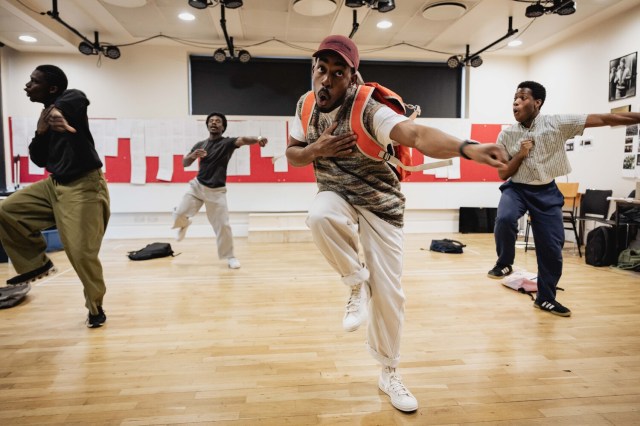 Terique Jarrett, Michael Ahomka-Lindsay, Khalid Daley and Freddie MacBruce in rehearsals for Choir Boy
