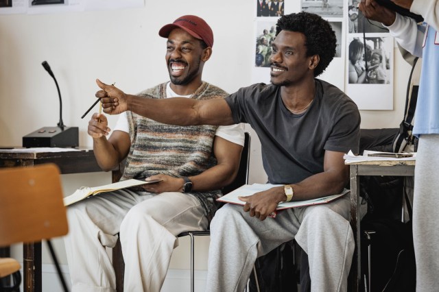 Khalid Daley and Michael Ahomka-Lindsay in rehearsals for Choir Boy