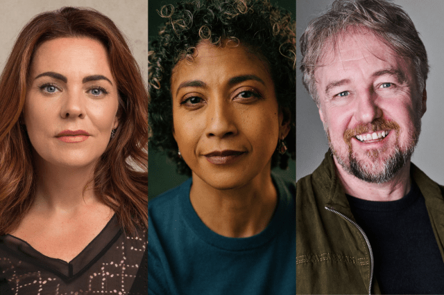 Rachel Tucker, Melanie La Barrie and John Owen Jones, headshos supplied by the Bridge Theatre