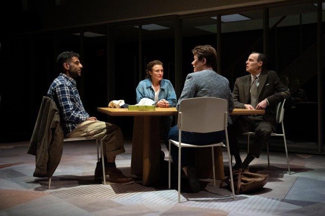 Adeel Akhtar, Lyndsey Marshal, Monica Dolan and Paul Hilton in MASS Donmar Warehouse photo by Richard Hubert Smith